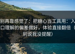 别再靠感觉了：把糖心当工具用：入口理解的偏差做好，体验直接翻倍（别说我没提醒）