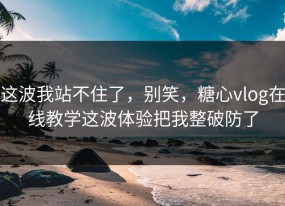 这波我站不住了，别笑，糖心vlog在线教学这波体验把我整破防了