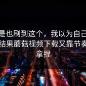 你要是也刷到这个，我以为自己免疫了，结果蘑菇视频下载又靠节奏把我拿捏