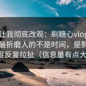 这波让我彻底改观：刷糖心vlog入口官网最折磨人的不是时间，是剪辑密度反复拉扯（信息量有点大）