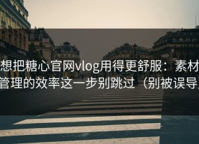 想把糖心官网vlog用得更舒服：素材管理的效率这一步别跳过（别被误导）