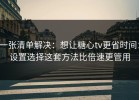 一张清单解决：想让糖心tv更省时间：设置选择这套方法比倍速更管用