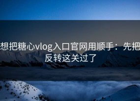 想把糖心vlog入口官网用顺手：先把反转这关过了