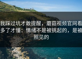 我踩过坑才敢提醒，蘑菇视频官网看多了才懂：情绪不是被挑起的，是被照见的