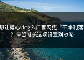想让糖心vlog入口官网更“干净利落”？停留时长这项设置别忽略